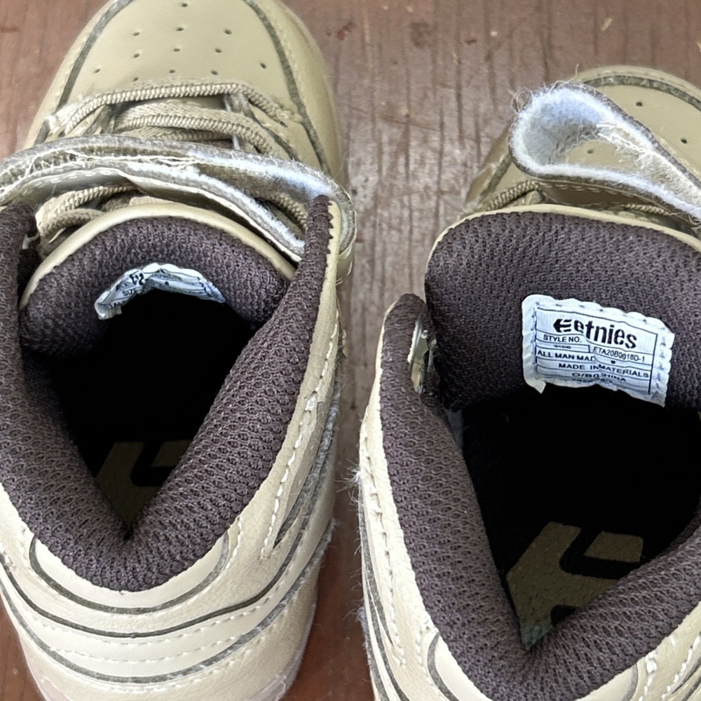 Etnies Marana Mid Crank Kids Tan Camo Green  Size Toddler 8 Skate Shoes Sneaker - Picture 6 of 8